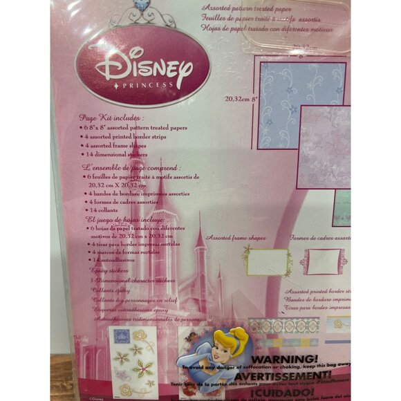 Disney Princess 8x8 Page Kit Scrapbooking Paper Dimensional Stickers DPPKI - Picture 3 of 4